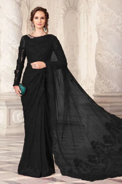 MARIA B – Saree Wedding Collection (BLACK)