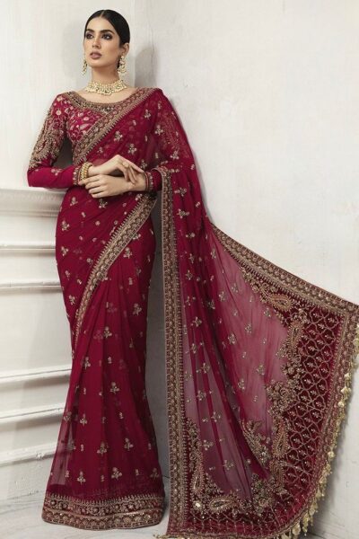 MARIA B – Saree Wedding Collection (RED)